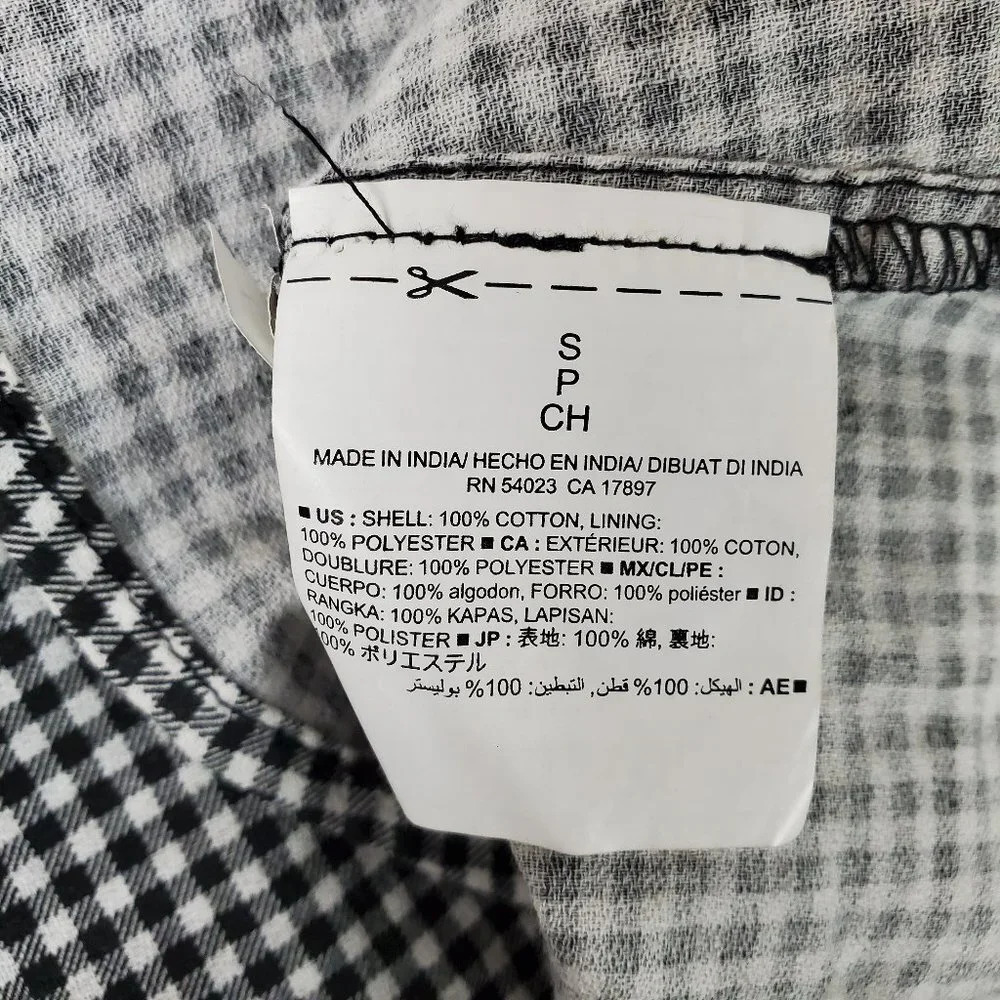 2/$25 Old Navy Mini Skirt Pleated Small Blk White Check - Picture 10 of 10